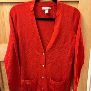 Banana Republic Wool Blend Red Cardigan with Gold Buttons Size Small